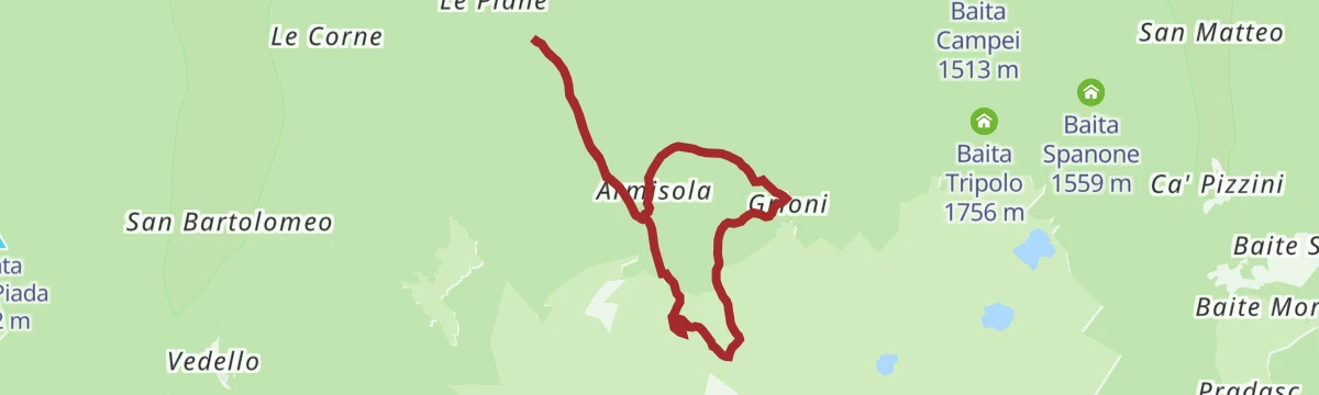 Route map: From Rifugio Alpini to Rifugio Gino e Massimo in Grioni
